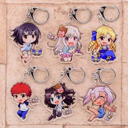 Fate Anime Keychain Arcylic Cartoon Figures Keyrings Kids Gift Key Chain Accessories