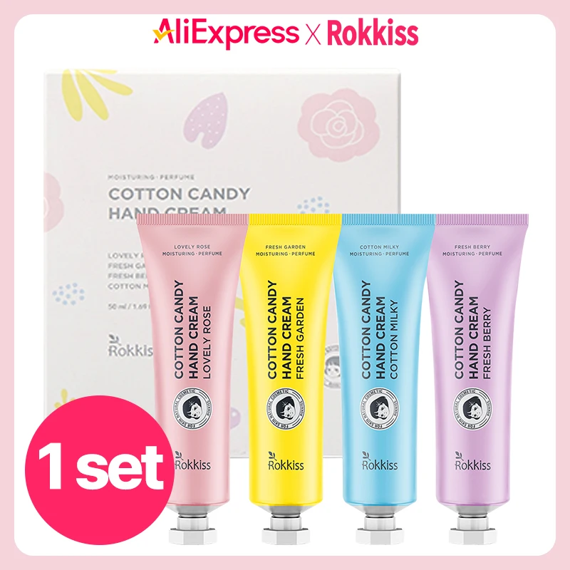록키스 코튼캔디 핸드크림 4종 50g, 1세트