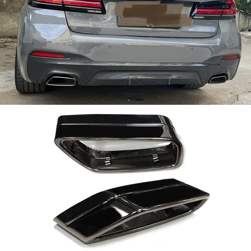 304 Stainless Steel Car Rear Exhaust Cover For BMW G30 G31 528i 530i 525i 2018-2021 Muffler Pipe Cover Trim Tailpipe Frame