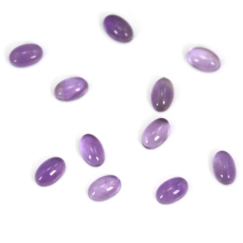 5pcs Amethyst Oval Cabochon Cab Genuine Natural Stone 4x6-13x18mm For Jewelry Making DIY Pendant Earrings Rings Craft