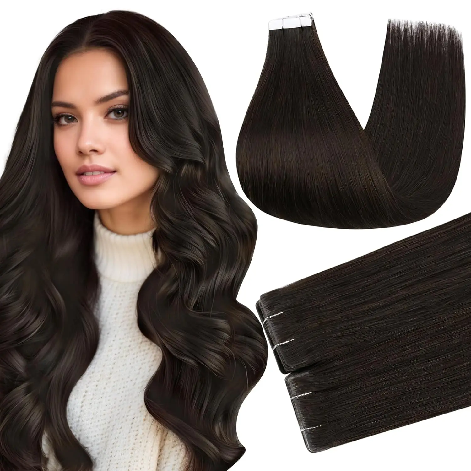 

Full Shine 20-Piece Seamless Tape-in Human Hair Extensions Crafted with Injected Machine Remy Hair Invisible Tape-in Extension