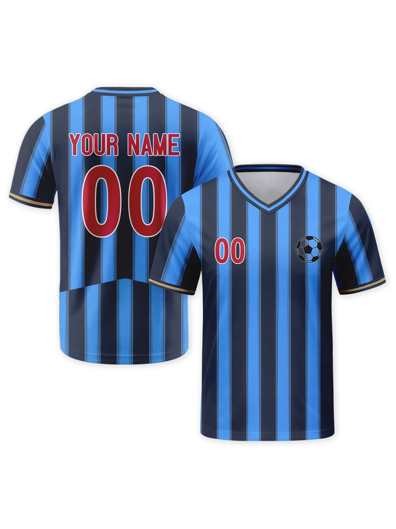 

Футбольная майка на заказ с логотипом, именем и номером, персонализированная футбольная команда, синий, черный полосатый футбольный топ для мужчин, женщин, молодежи