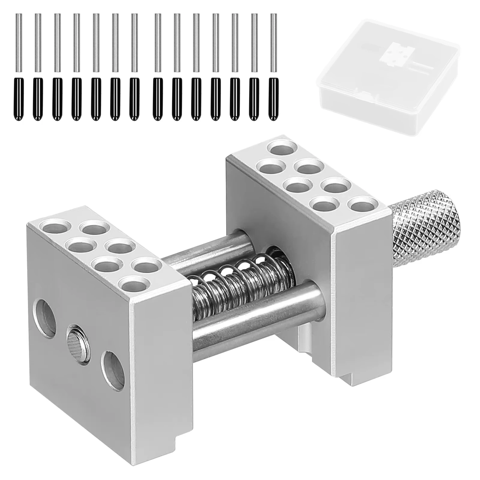 Abrazadera multifunción de acero inoxidable, accesorio de tornillo de banco ajustable, banco de trabajo en miniatura, modelo artesanal, herramienta de tornillo de banco de plantilla fija