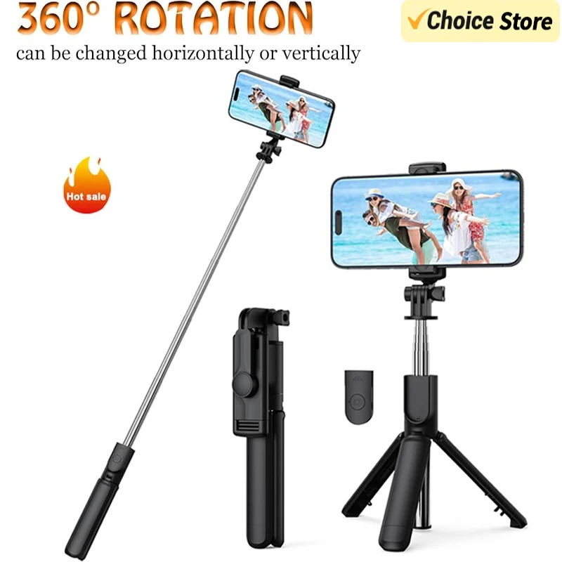 Bluetooth Selfie Stick 3 in1 Wireless Extendable Handheld Self Stick with Remote Shutter Foldable Tripods Selfie-Stick