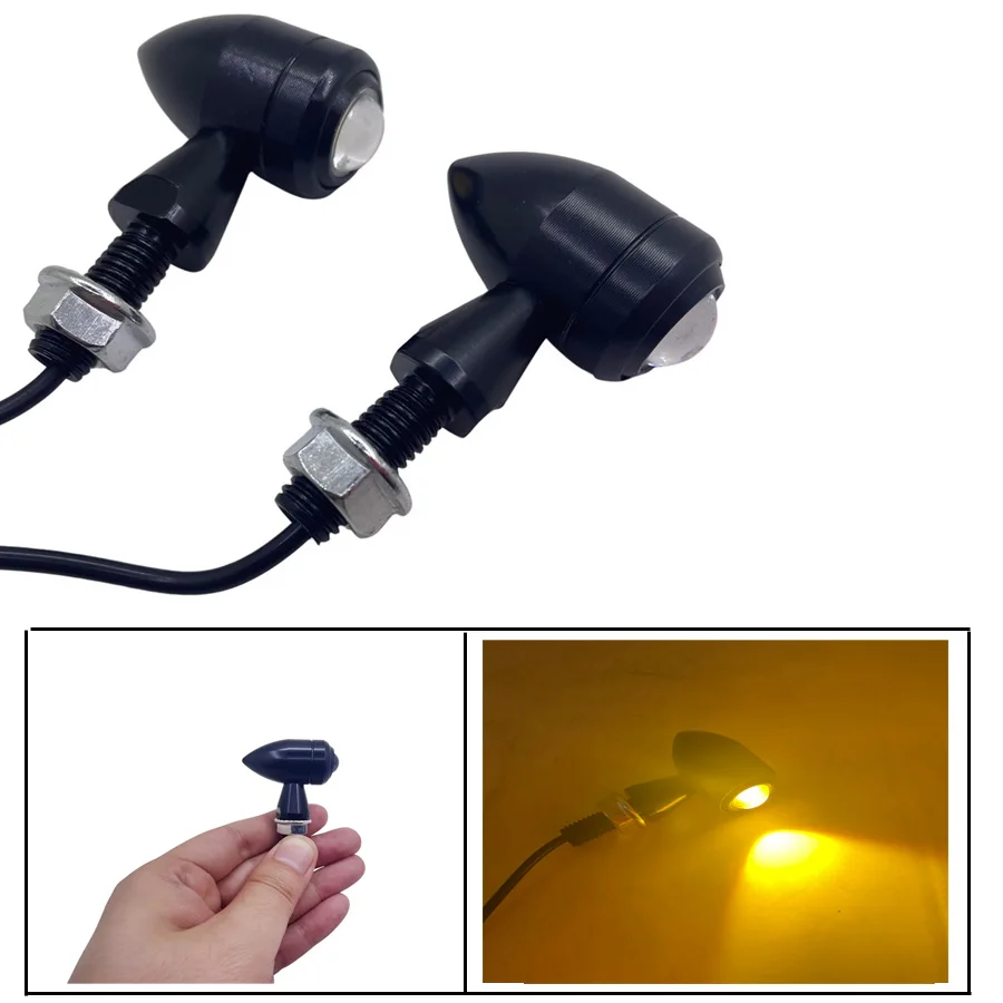 

Универсасветильник светодиодный сигнал поворота для мотоцикла, мини-фонарь в стиле ретро, 8 мм, для рулевого колеса, передний и задний индикаторы