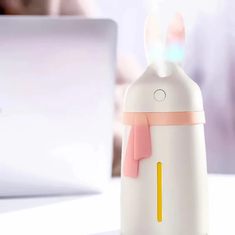 T.REMAX rabbit shaped humidifier, LED night light, aromatherapy diffuser, USB connection, for travel/office/home/car