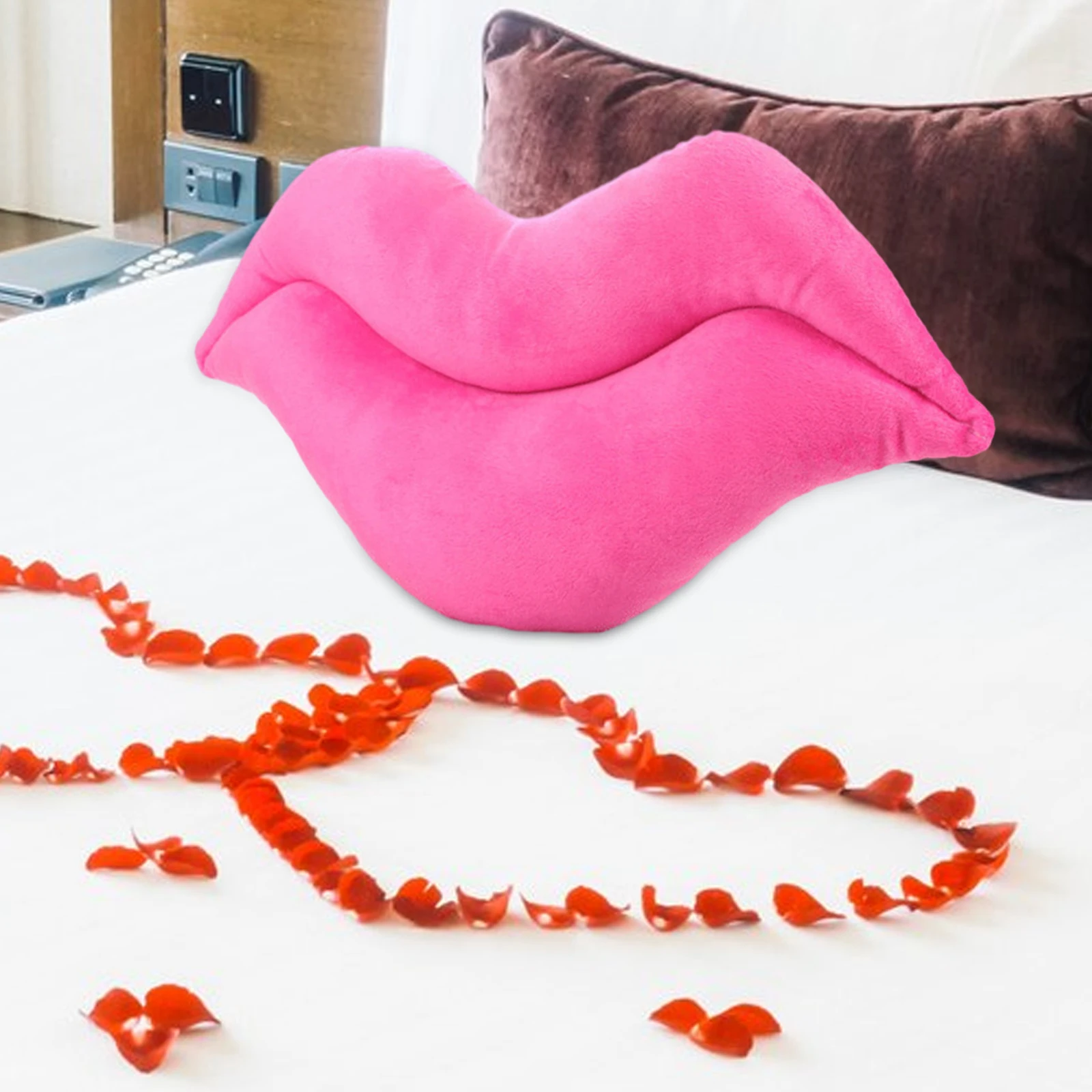 Lips Plush Toys Decor Sexy Red Lips Big Lips Valentine'S Day Gift Creative Fun Valentine'S Day Cushion Red Lip Decorative Pillow