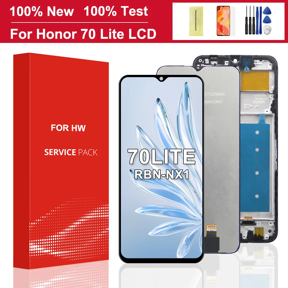 6.5\'\' New For Honor 70 Lite LCD RBN-NX1 Display Screen Touch Panel Digitizer Replacement For Honor70Lite Display