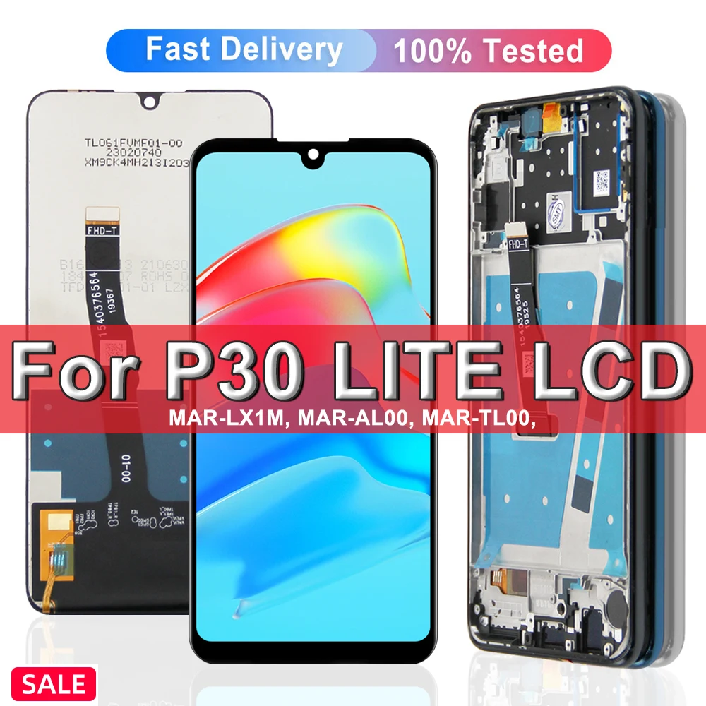 P30 Lite Screen, For HUAWEI P30 Lite LCD Display MAR-LX1M LX2 AL00 Touch Screen For HUAWEI P30 Lite Nova 4e Screen Replacement