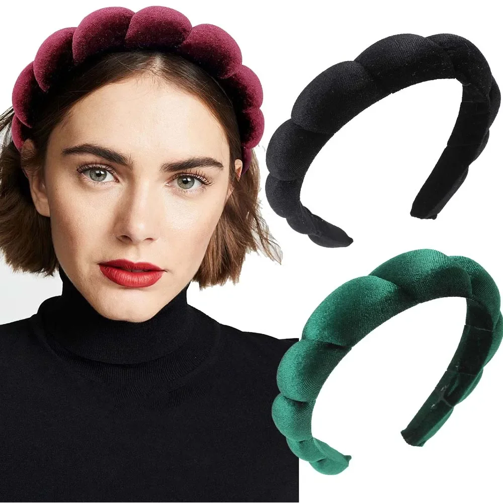 Haimeikang couleur unie velours bandeau bandes de cheveux hiver nouvelle éponge cheveux cerceau lunette bandeaux pour femmes mode cheveux accessoires