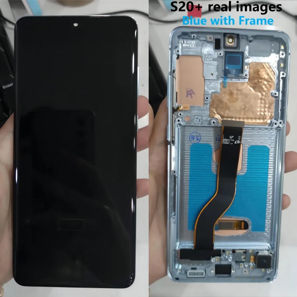 ZTOOYO für Samsung Galaxy S20 Plus Display für Samsung S20 Plus Display Mit Rahmen für Samsung Galaxy S20 Plus Pantalla SM-G985F G985F/DS G985M Reparatur Digitizer Touchscreen Assembly mit Werkzeug