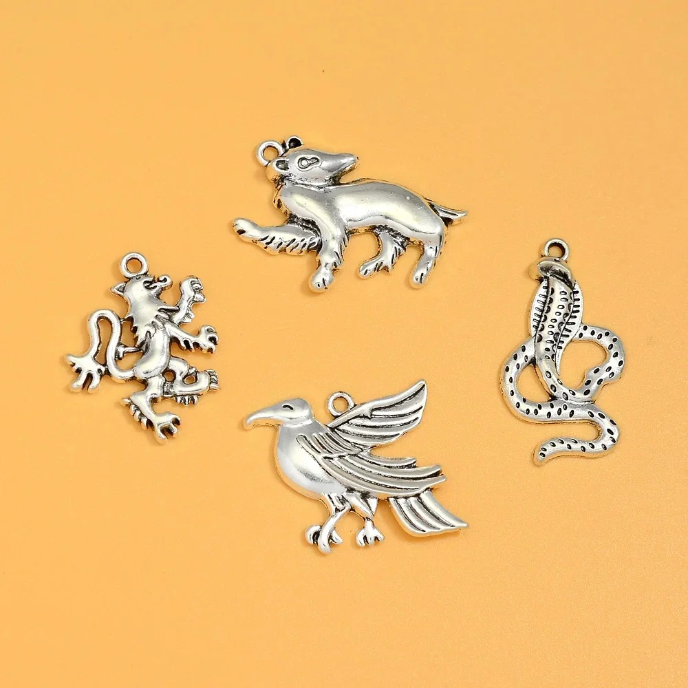 10pcs/lots Vintage Lion Snake Raven Bird Badger Charms Animals Pendants For Diy Jewelry Making Supplies Accessories Handmade — zdjęcie 2