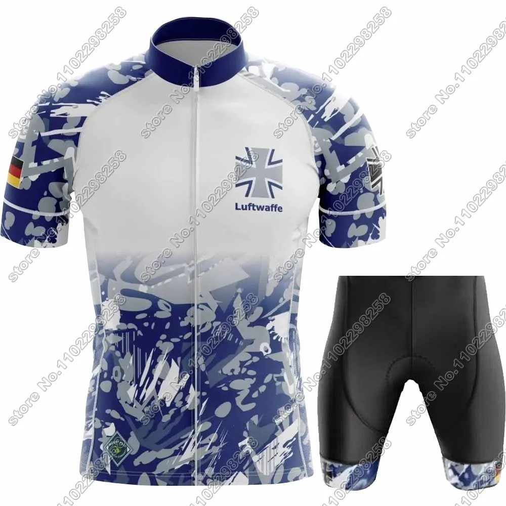 2024 Germany Cycling Jersey Air-Force Set Deutschland Clothing kits Road Bicycle Bib Shorts Suit MTB Wear Maillot Culotte