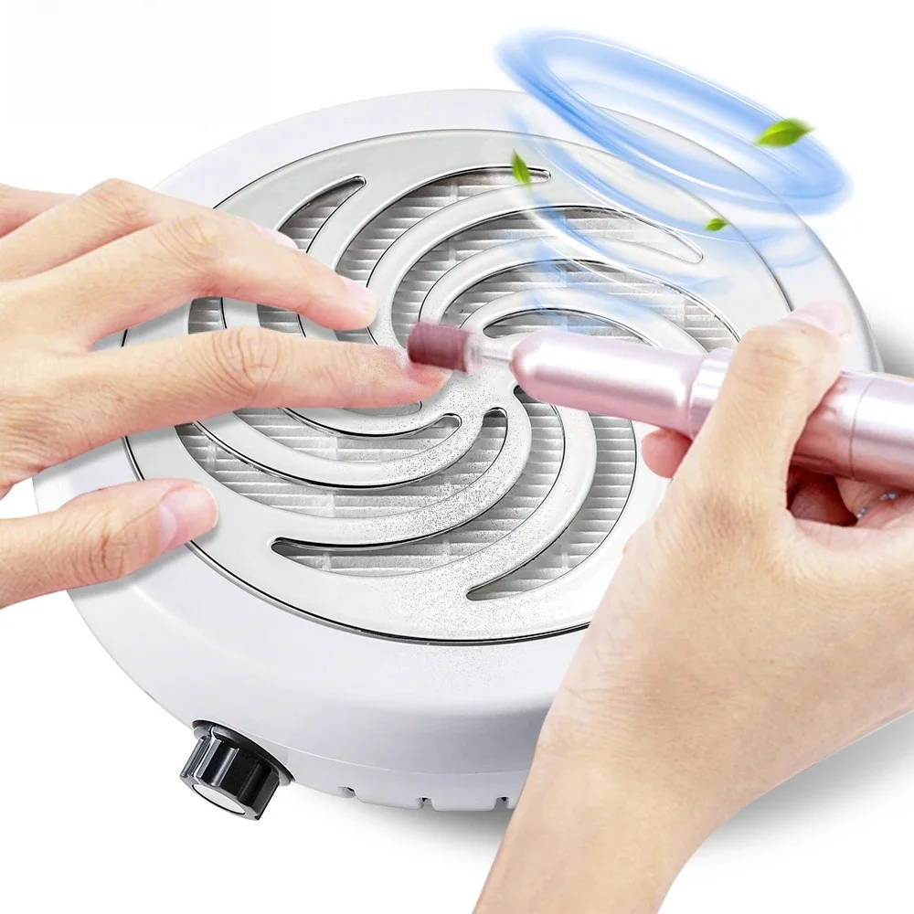 45000 obr./min Super odpylacz do paznokci mocny odkurzacz do paznokci Nail Art Manicure wentylator odkurzacz i filtr — zdjęcie 2