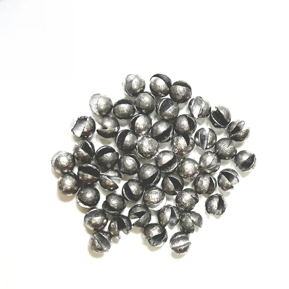 DNDYUJU 50pcs rond fendu tir poids de pêche plomb Explosion plombs pêche flotteur poids matériel outil accessoires de pêche