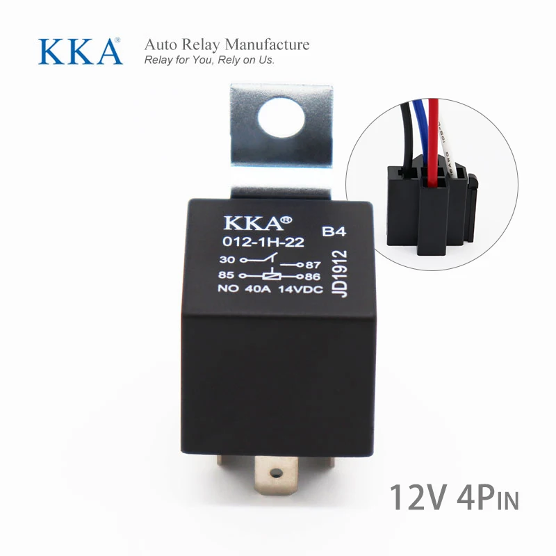 [4pcs/pack]Waterproof Automotive Relay 12V 24V 4pin 5pin 4P 5P 40A Car Relay With Copper Terminal, Auto Relay With Relay Socket