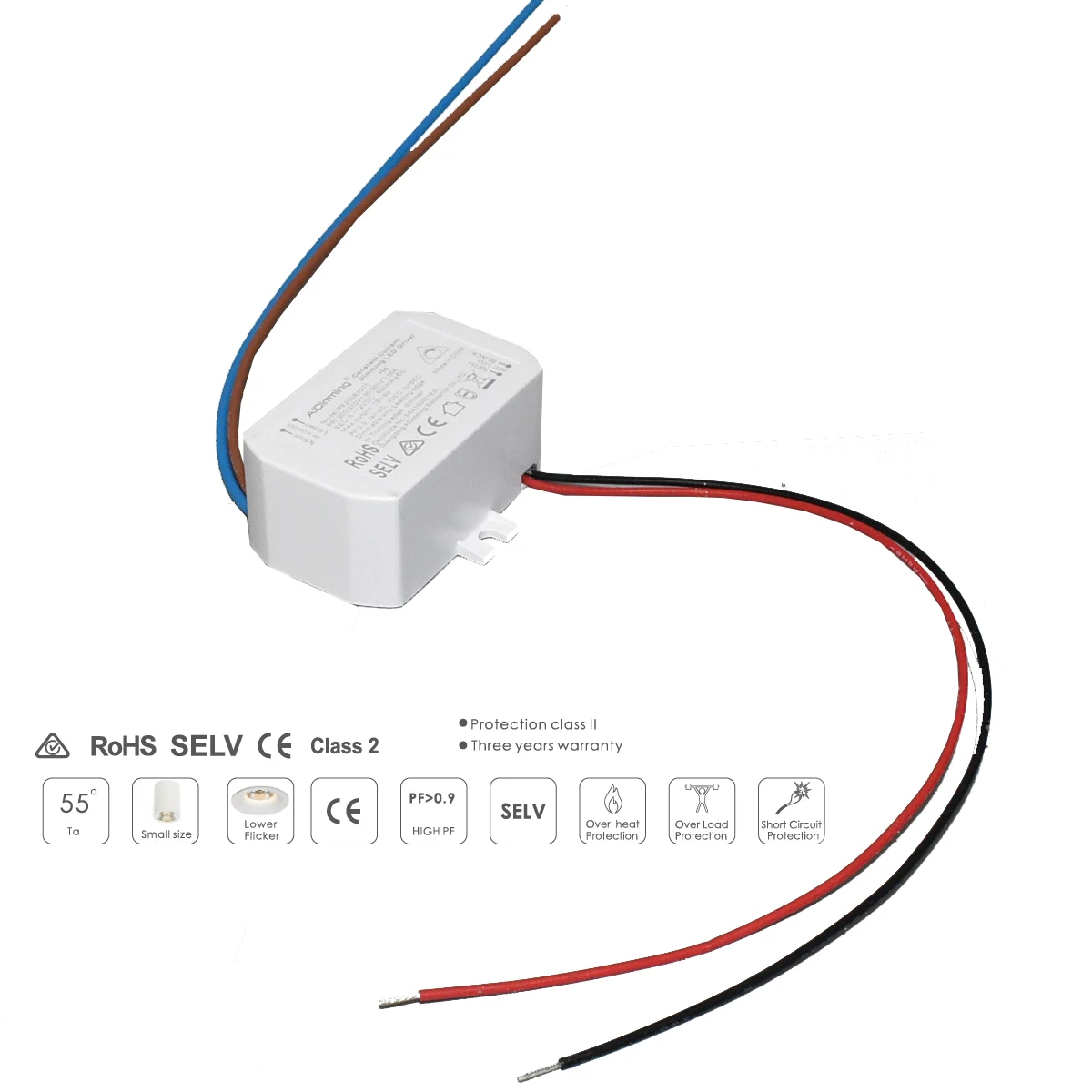 6W 7W 8W Active PFC Phase-cut Dimming Driver LED Mini TRIAC Dimmable Trianformer 500mA 600mA 700mA 6V-12V Leading Trailing Edge