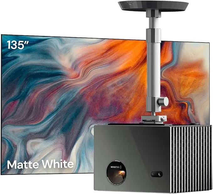 

NEW VisionMaster Pro2 Laser Projector 4K with 135" Matte White Screen and Ceiling Mount