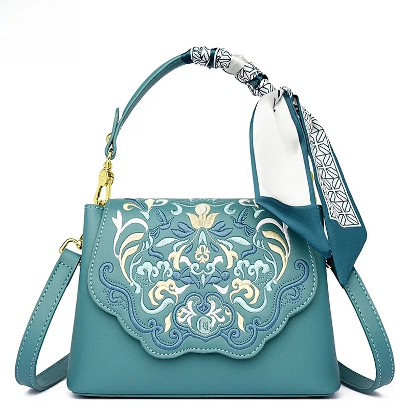 Moda wyszywana torba na ramię kobiet projektant wysokiej jakości skórzana torebka torebka damska mała torba Crossbody kurierska kobieta — zdjęcie 2