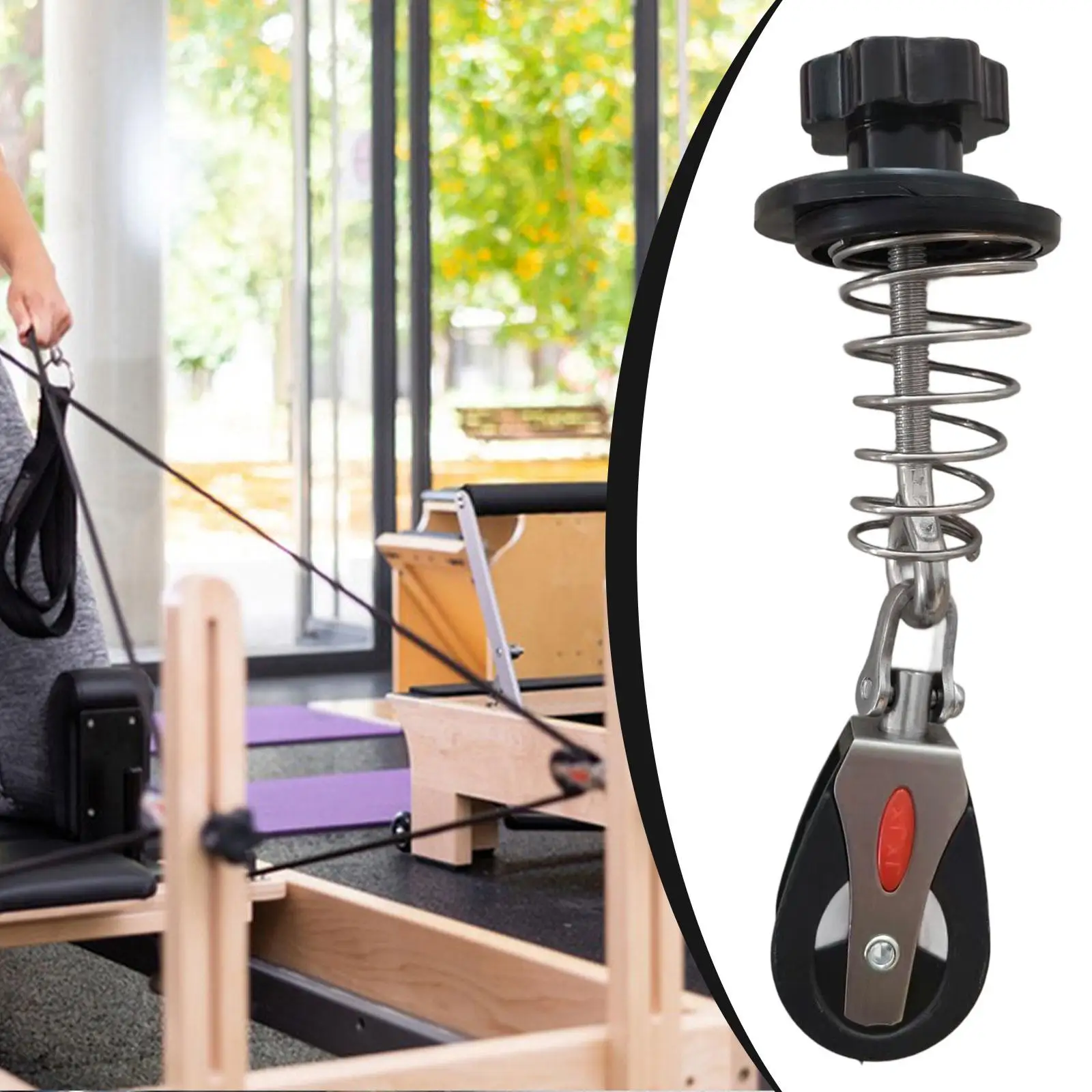 Componente de Hardware de polea de resorte reformador de Pilates, bloque giratorio único, equipo de entrenamiento de Yoga, accesorio de entrenamiento físico
