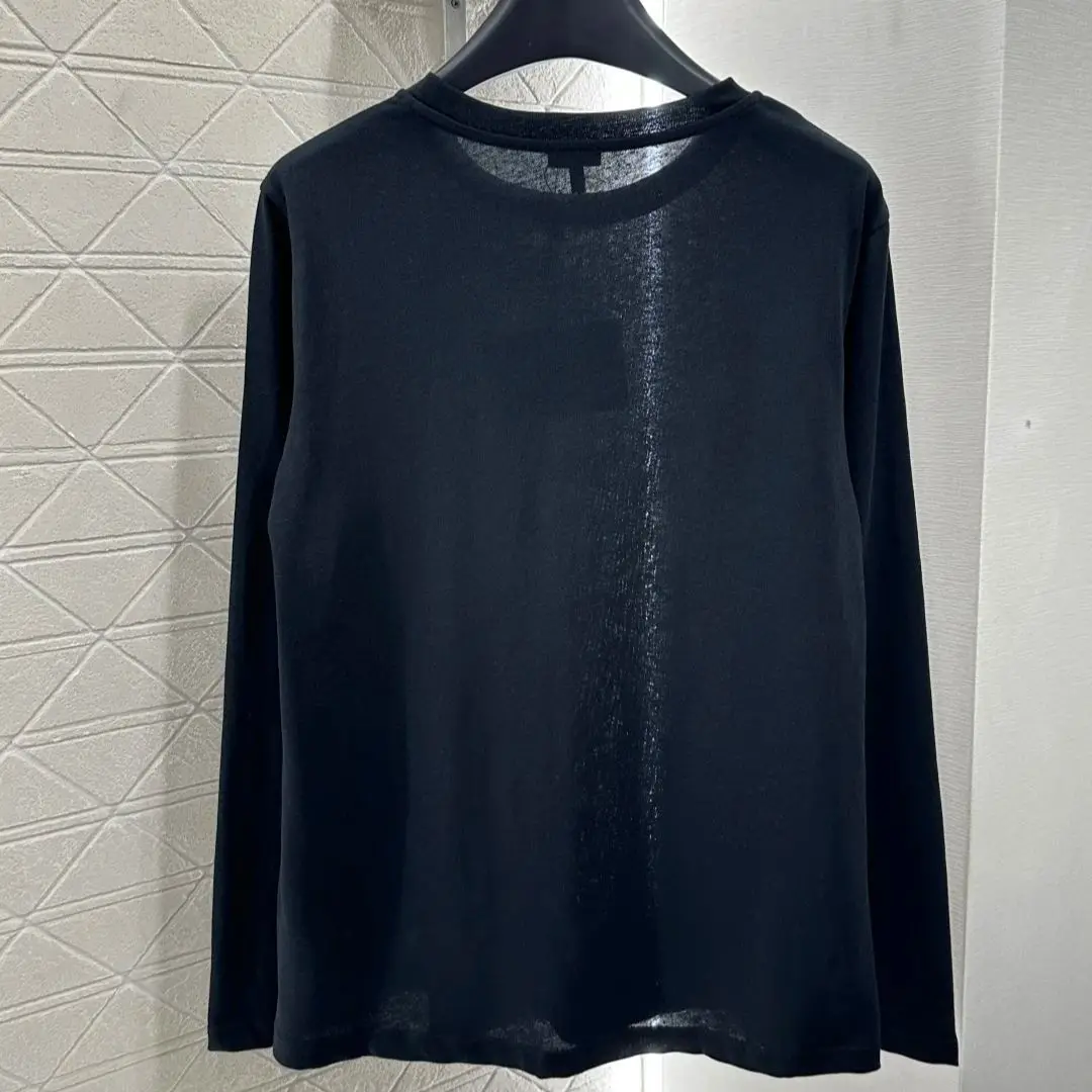 

2025 spring and summer round neck long sleeve versatile bottoming shirt twill cotton material elastic and easy to wear