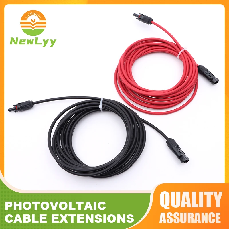 Double Ends Solar Extension Cable with Connector 1-10 Meter 4mm2/6mm2 1000V/1500V PV DC Connector Solar Cable Photovoltaic Wire