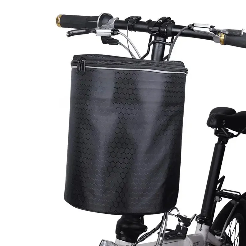 AliExpress UK Bicycle Basket Waterproof Front Handlebar Bicycle Basket Foldable BikeFront Baskets With Reflective Strips For Shopping Scooter