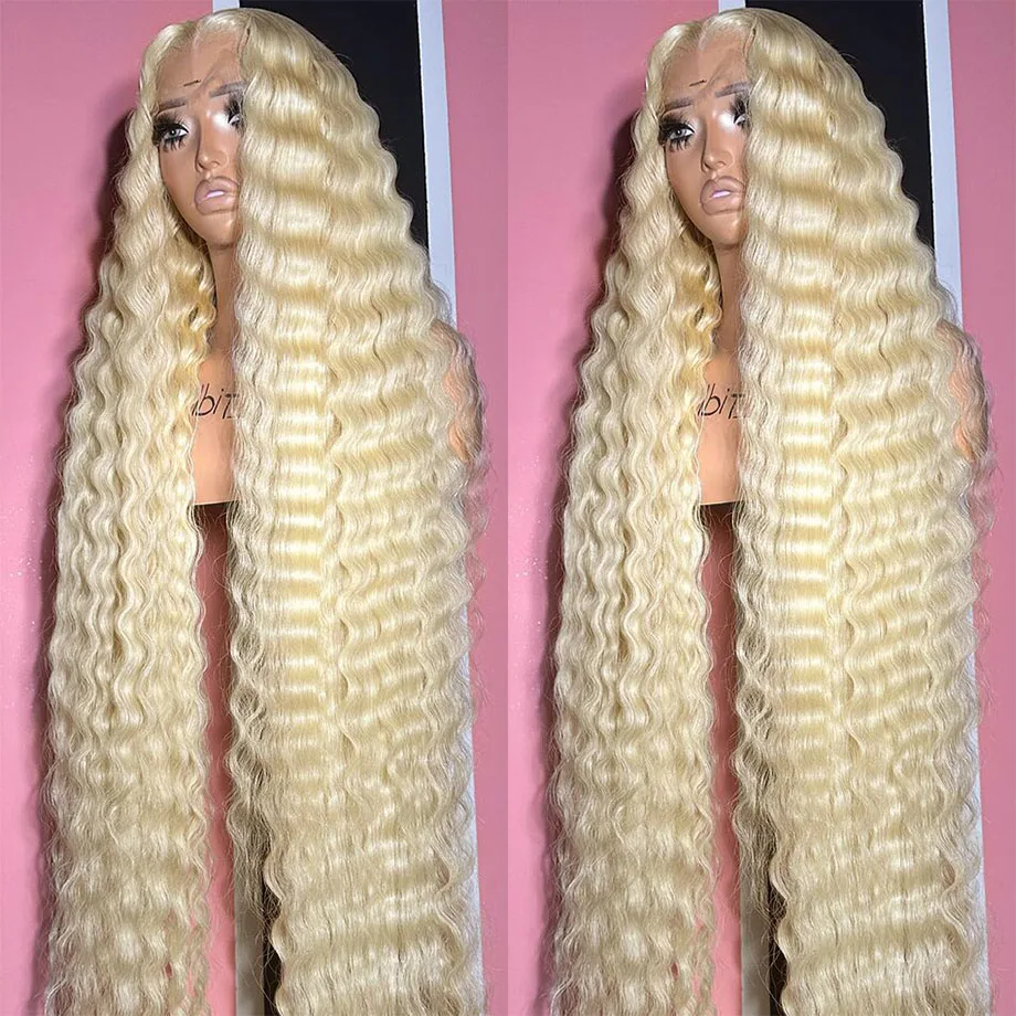 613 HD Lace Frontal Wig 13x6 Deep Wave Lace Front Wig Blonde colored human hair wigs Brazilian 13x4 Transparent Curly Wigs Sale