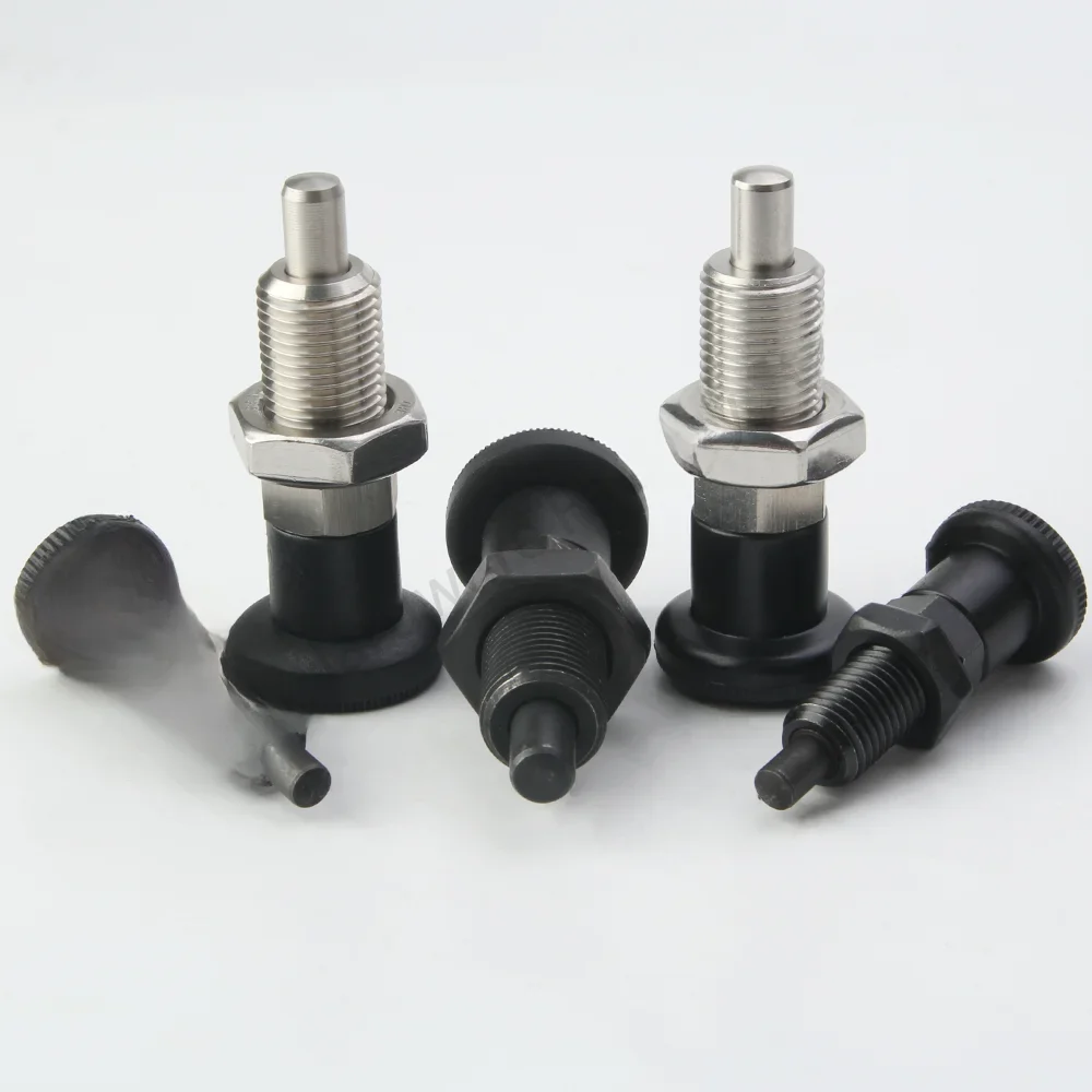 Piston en acier inoxydable et au carbone avec bouton en plastique, bouton en plastique, retour d'écrou, type autobloquant, boulons d'indexation, QB221, 3 couleurs