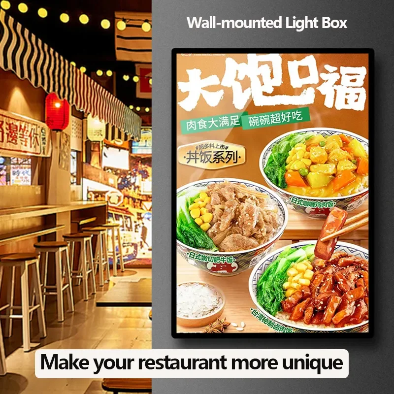 

Ultra Thin Advertising Lightbox Frame, Aluminum Poster Frame, Snap Metal Lighting LED Light Box, Window Display, A1, A2, A3, A4