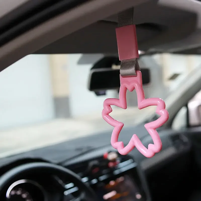 1PcColorful TsurikawaRing Heart JDM Train Bus Handle Hand Strap Styling Drift Charm Strap Drift Car Warning Car Tow Strap — zdjęcie 2