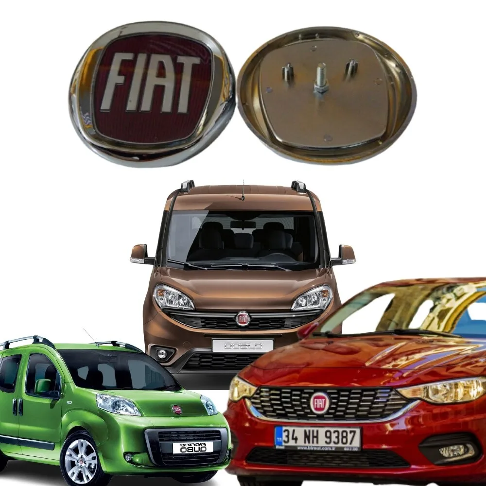 

For Fiat Front Trunk Bumber Grill Badge Chrome Frame Hood Logo Emblem Sticker For Diameter 75 85 95 120mm doblo 500 Linea Ducato