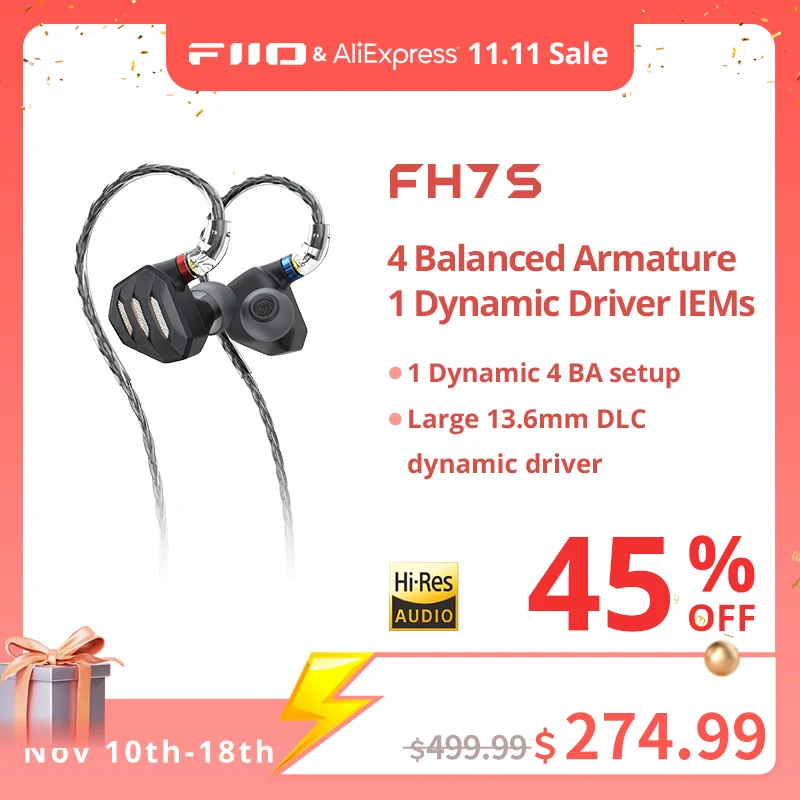FiiO FH7/FH7S In-Ear Earphones High-Performance
