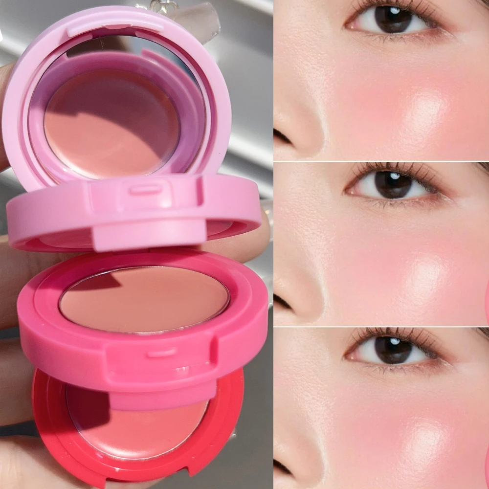 Multi-color Blush Cream Palette 3in1 Rose Cherry Cheek Tint Blusher Makeup Creamy Texture Matte Pink Rouge Contour Face Cosmetic