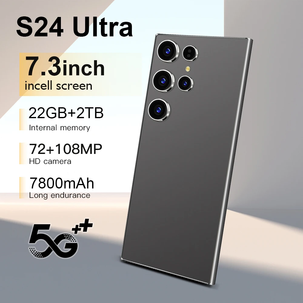 

S24 Ultra Cellphones Original Smartphone 5G Dual SIM Android 14 Cell Phone Global Version Snapdragon 8 gen 3 Smart Mobile Phones