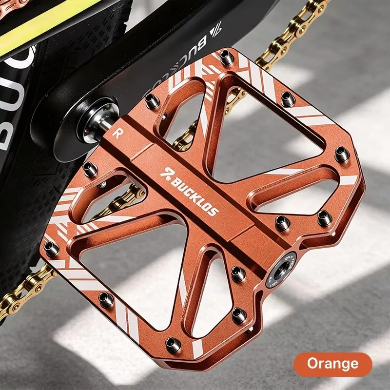 BUCKLOS CNC Bike Pedals Anti‑Slip DU Sealed Bearing Bicycle Wide Pedals MTB Road Cycling Aluminum Alloy Bike Flat Pedal Platform