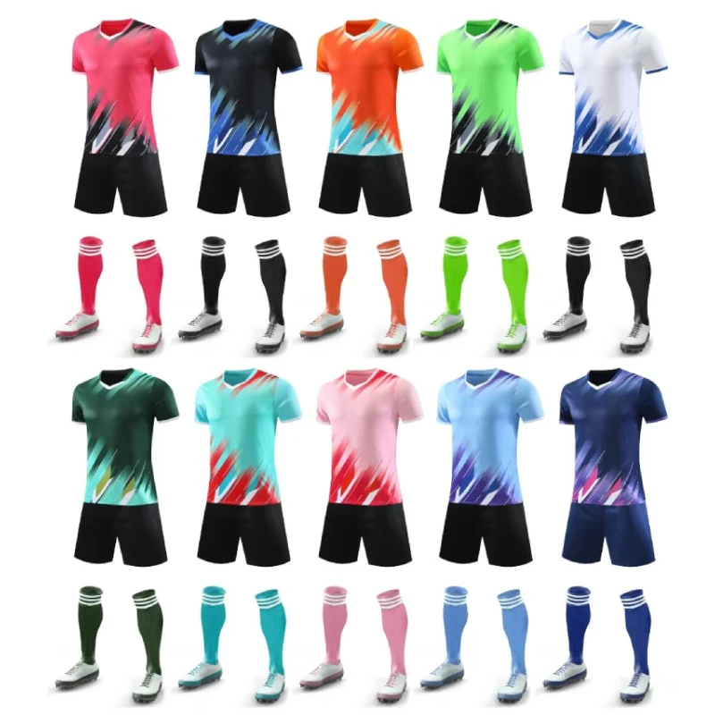 24-25 Student Football Uniform Tracksuit Set Men Boys Football Jersey Custom Soccer Tracksuit Men Boys Soccer Shirt Clothes Sets