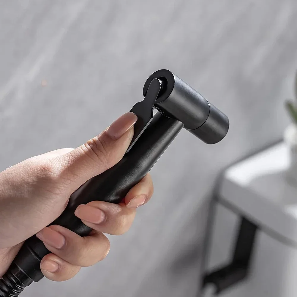 Pulvérisateur de toilette portable en acier inoxydable avec pommeau de douche autonettoyant, cabine de bidet noire, déterminer douchette wc kit complet douchette toilettes wc kit complet kit douchette