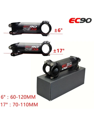 Imagen 1 del producto EC90 31,8mm vástago 6/17 grados MTB potencia 60/70/80/90/100/110/120mm vástago de manillar de bicicleta ultraligero mesa de bicicleta pieza de ciclismo