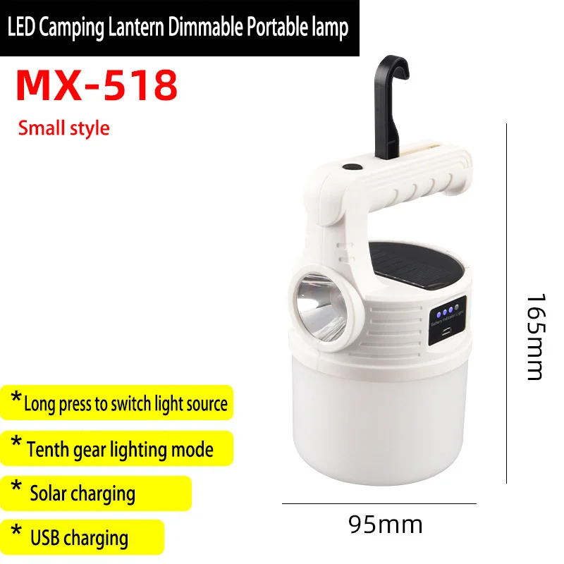 400LM LED Camping Lantern Dimmable Solar Powered USB Rechargeable Bulb Portable Lanterns Emergency Outdoor Searchlight