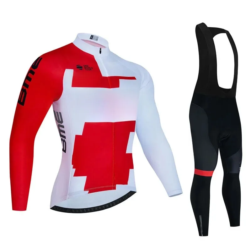AliExpress NONE Bmcing-Pro Team Cycling Jersey Set, MTB Uniform, Bicycle Clothing, Quick Dry Bike Clothes, Long Cycling Wear, 19D Bib Set, Autum