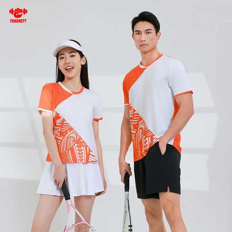 

Running Cycling Pingpong Customize Team Logo Sports Breathable Quick Dry Sportwear Tennis Shirt For Men Women Badminton