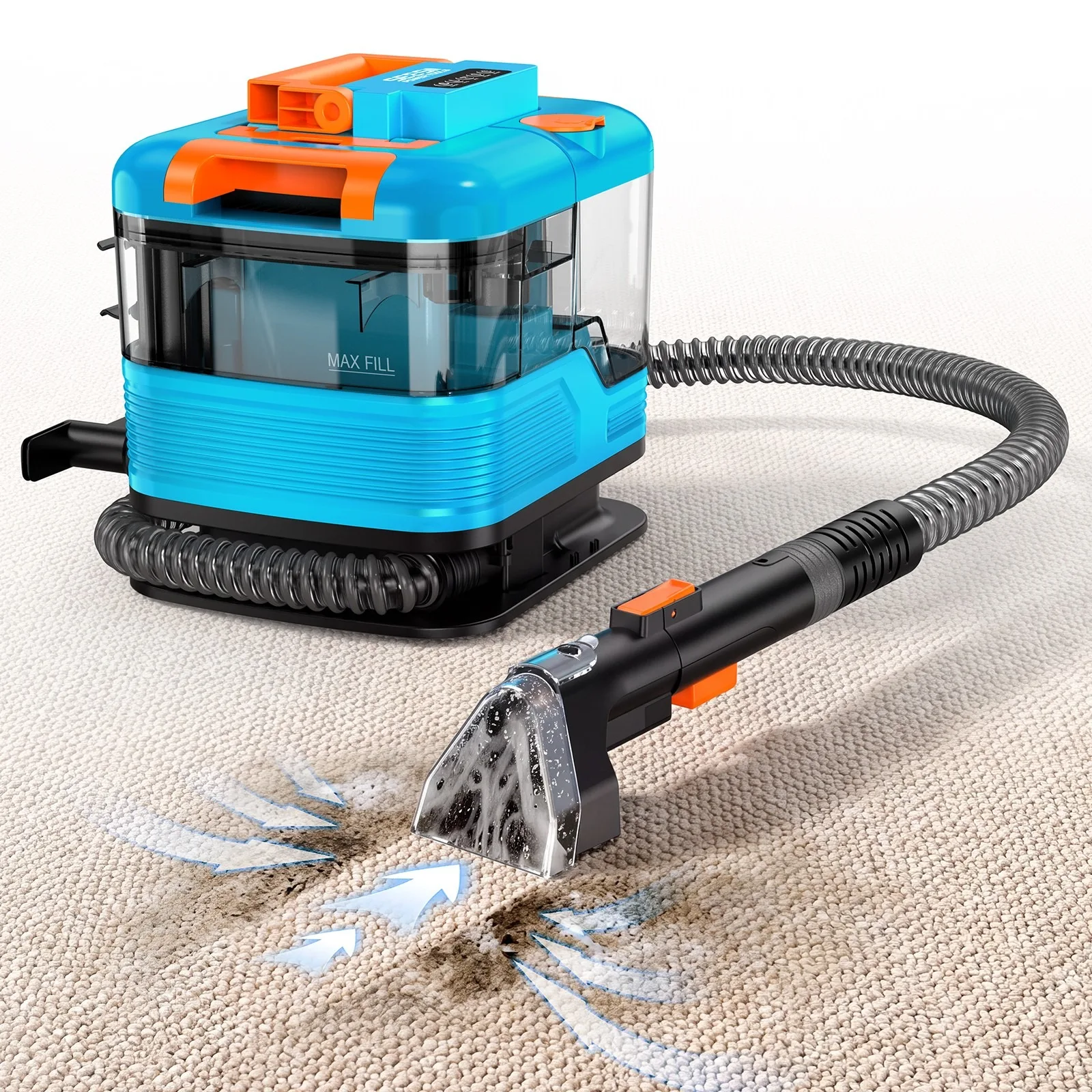 SEESII 1200W 4 In1 Steam Cleaner 12KPa Powerful Suction Handheld Multifunctional Cleaner 230°F High-Temperature Steam Sanitization Allergen Removal For Pet Hair Upholstery Sofa Mat Be