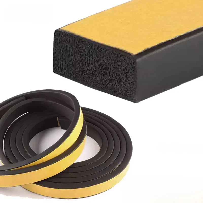 Bande de mousse EPDM 10M, bandes d'étanchéité plates, bande adhésive forte en caoutchouc, isolation Anti-collision pour porte fenêtre, coussin de meubles
