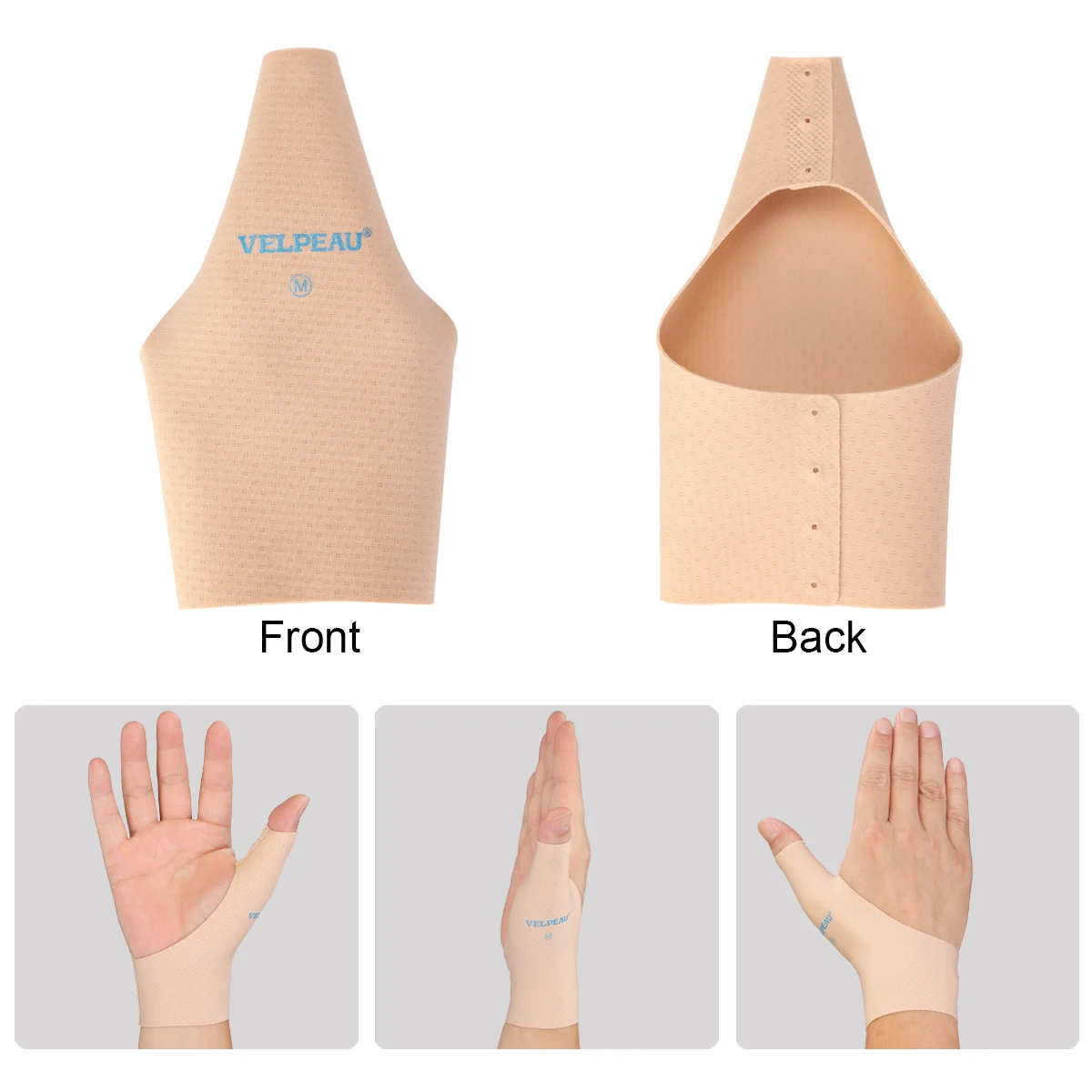 VELPEAU Elastic Thumb Sleeve Relieve Mild Arthritis Pain and Tenosynovitis Thumb Compression Cover Skin-friendly and Splashproof