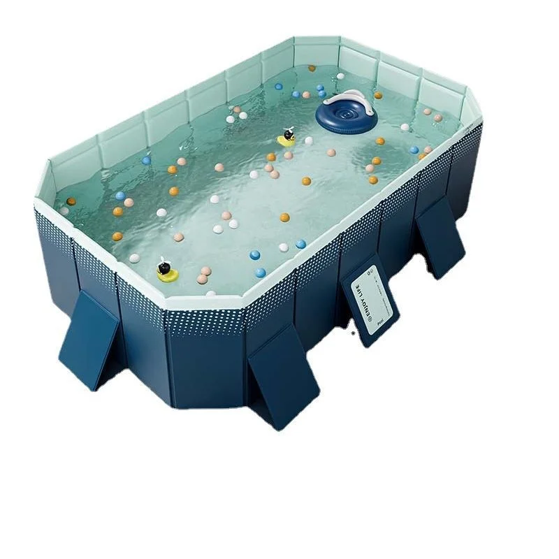 Inflatable outdoor swimming pool,High stability triangular support plate,Foldable and Easy to Store Family Swimming Pool,Blue