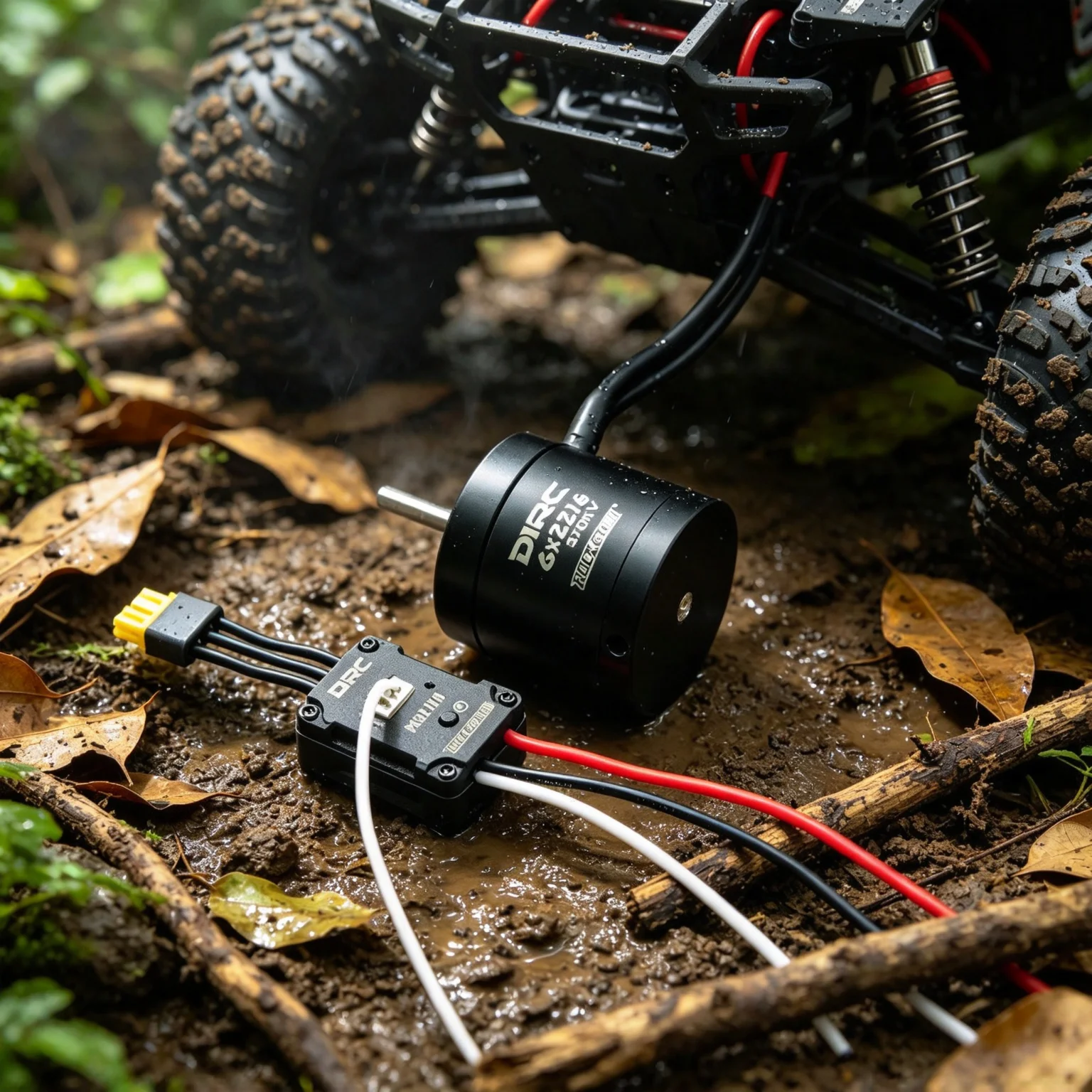 D1RC 6X2216 Outrunner Brushless 1400KV/570KV Motor & ESC Power System for RC Rainforest Crawler Winch