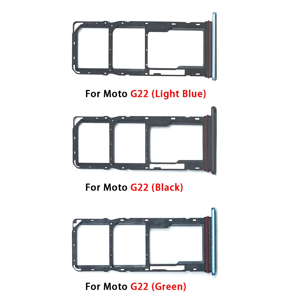 

New Sim Card Tray Slot For Moto G22 G30 G41 G50 5G G60 G100 SIM Card Tray Slot Holder Adapter Socket Repair Parts