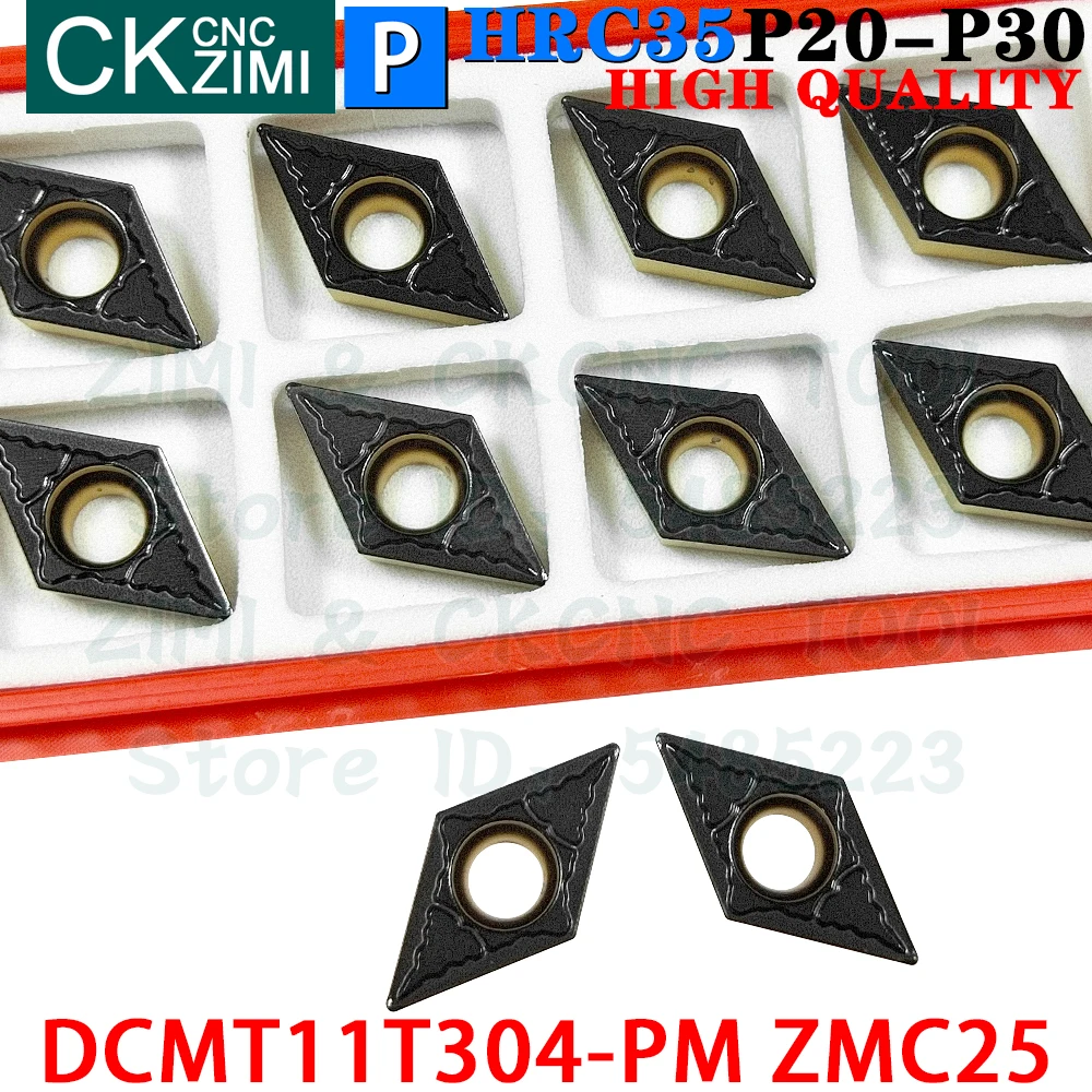 DCMT11T304-PM ZMC25 DCMT 11T304 PM ZMC25 Carbide Inserts External Turning Inserts Tools DCMT 11T304 CNC Metal Lathe Cutter Tools