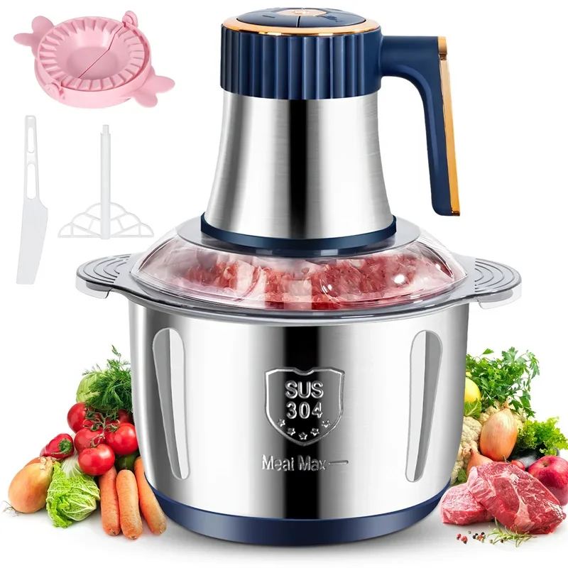 5L Electric Meat Grinders 304 Stainless Steel Food Crusher Multifunctional Vegetable Slicer Chopper Mincer Baby Food Processor